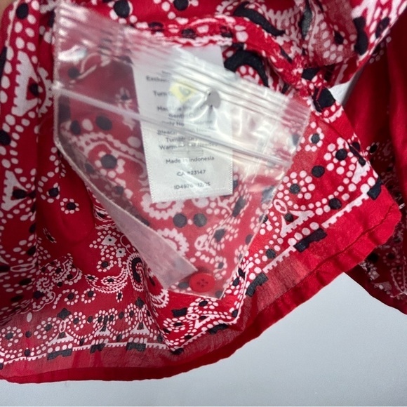 Talbots Boho Floral Bandana Print Cotton Blouse Large Petite Red - Picture 12 of 14